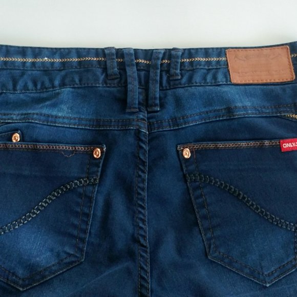 ONLY Jeans EDGE LIMITED EDITION Embroidered Gold Stitch Coastal Cowgirl western - Picture 2 of 11